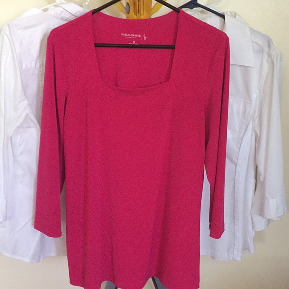 Susan Graver Tops - Susan Graver Square Neck Top
